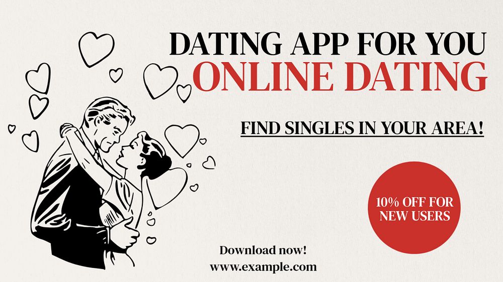 Online dating blog banner template, editable text