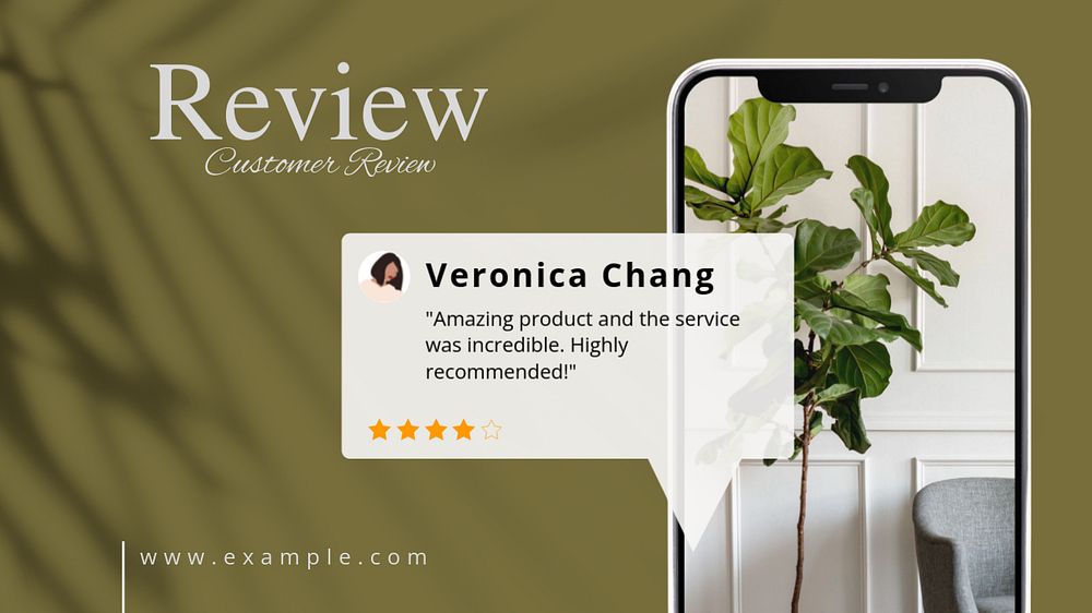 Customer review  Facebook cover template, editable design