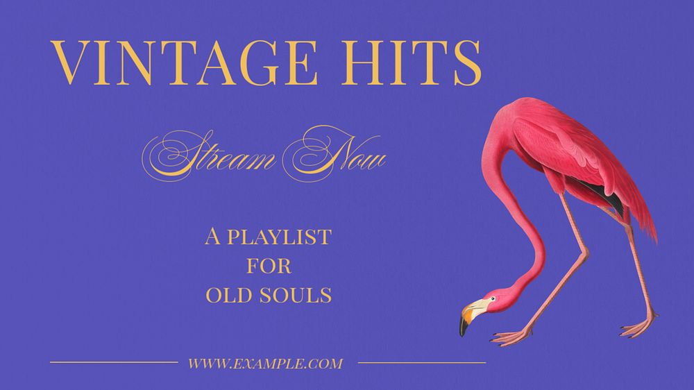 Vintage hits  blog banner template, editable text