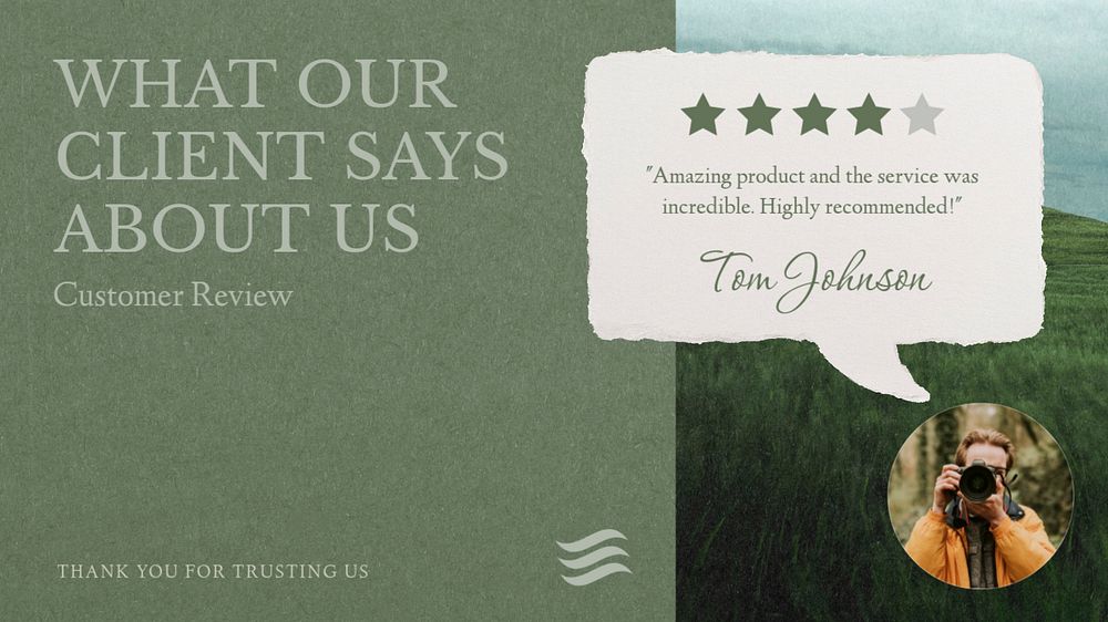 Client review  blog banner template, editable text