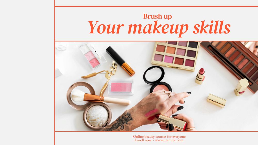 Makeup class  blog banner template, editable text