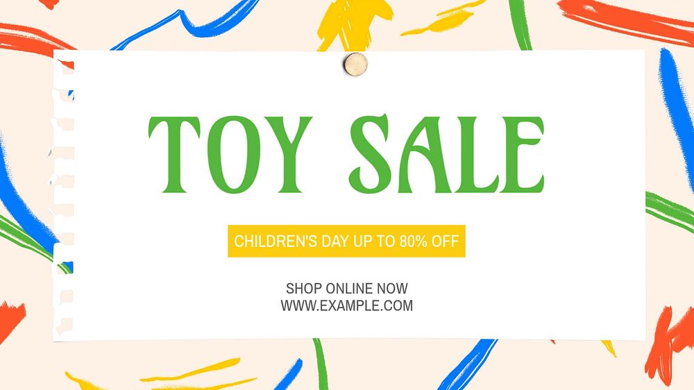 Toy sale blog banner template, editable text