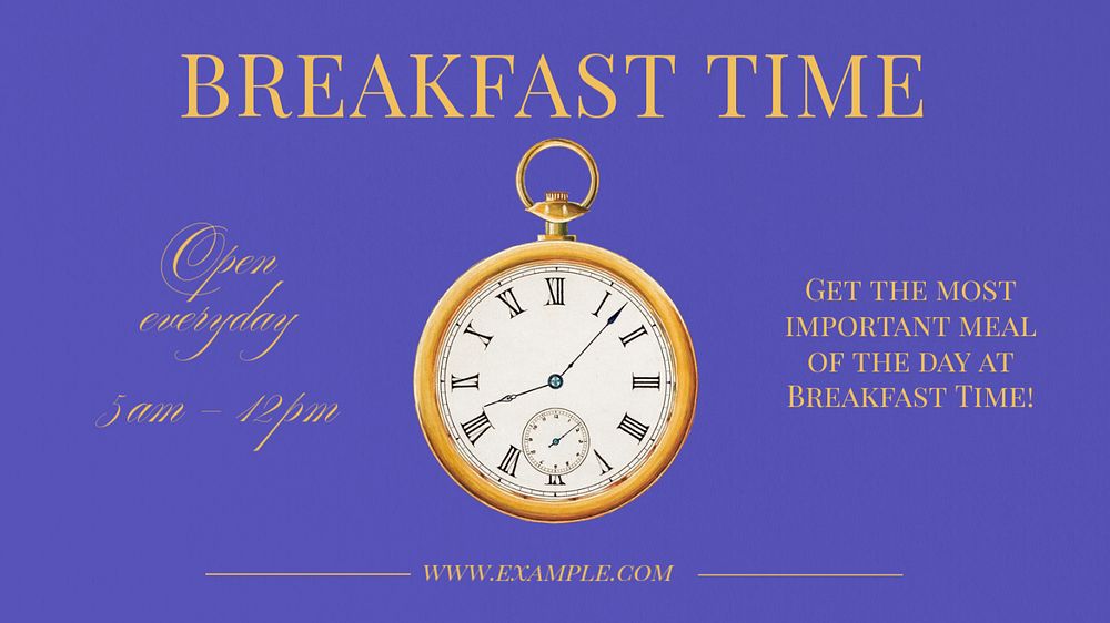 Breakfast time  blog banner template, editable text