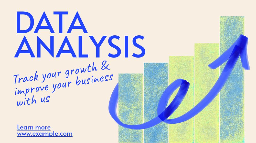 Data analysis  blog banner template, editable text