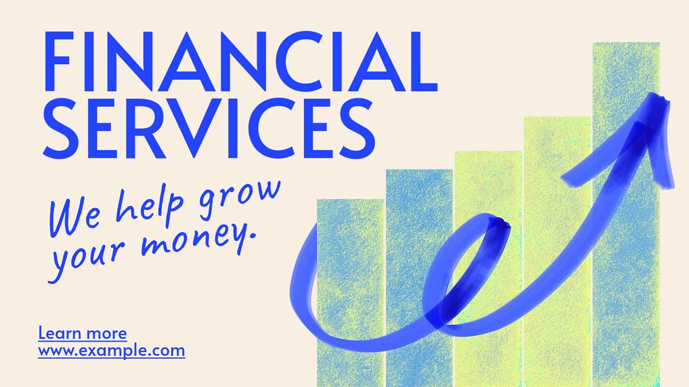 Financial services  blog banner template, editable text