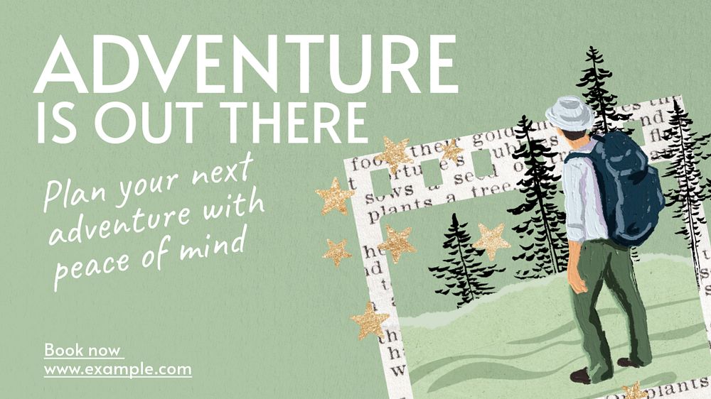 Adventure  blog banner template, editable text