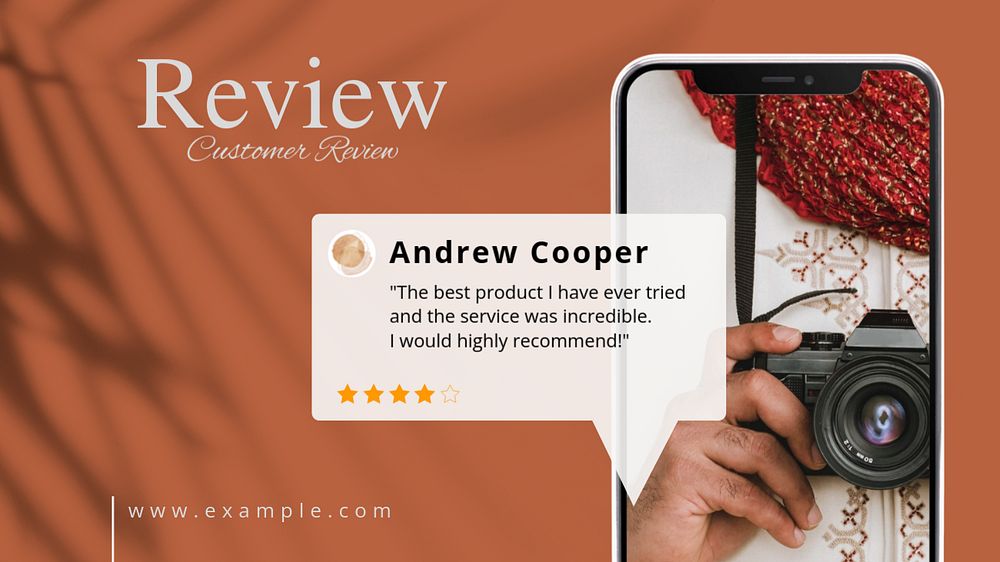 Customer review Facebook cover template, editable design