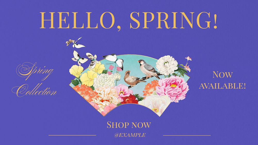 Spring collection  blog banner template, editable text