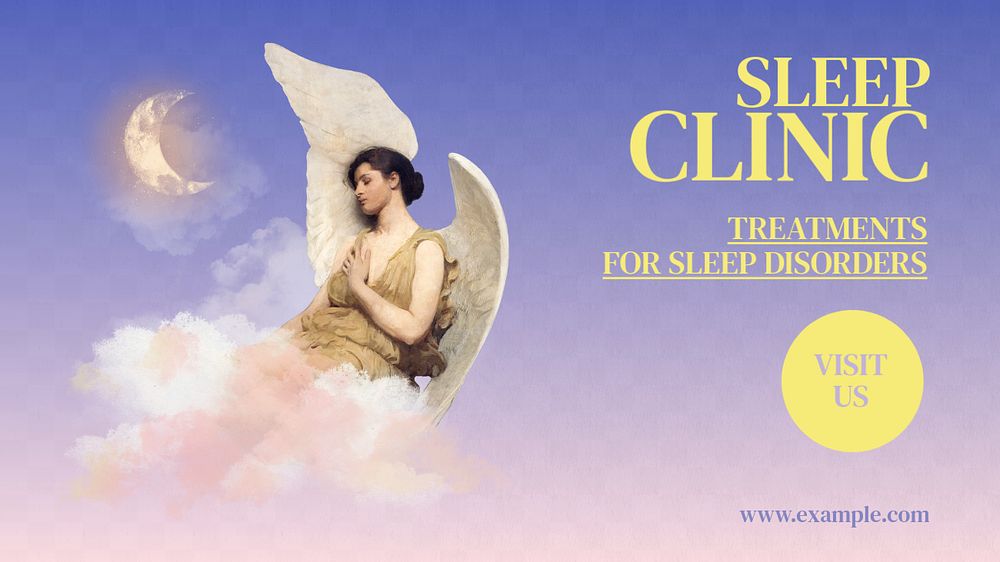 Sleep clinic blog banner template, editable text