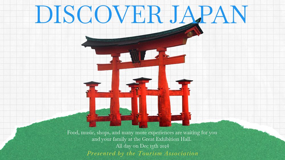 Japan culture expo blog banner template, editable text