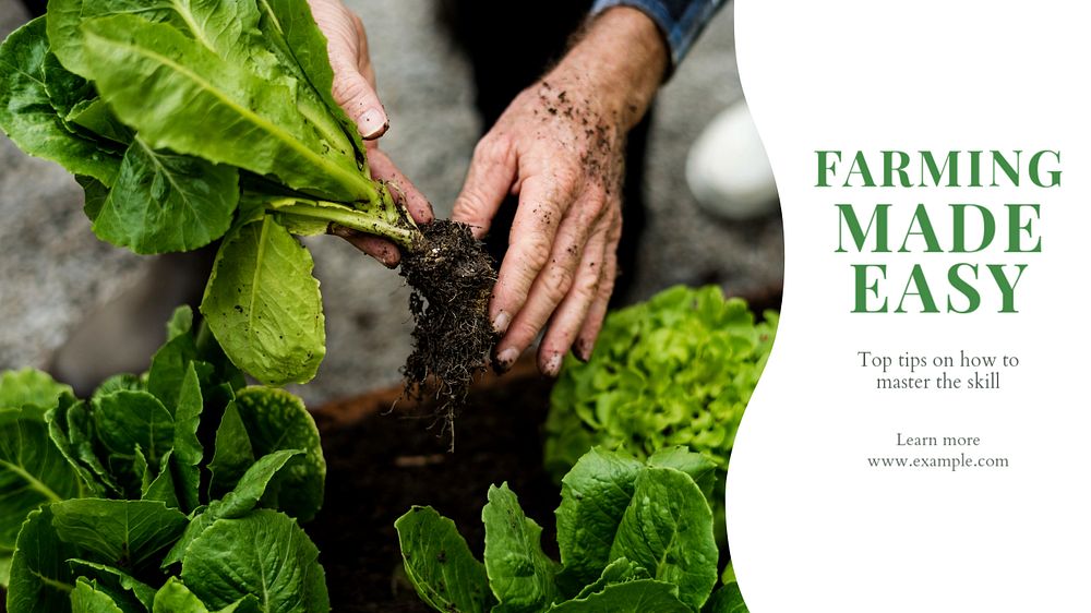 Farming made easy blog banner template, editable text