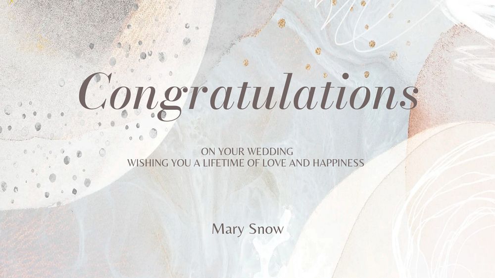 Wedding congratulations blog banner template, editable text