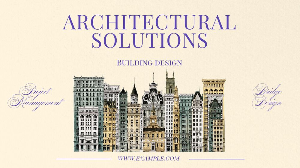 Architectural solutions  blog banner template, editable text