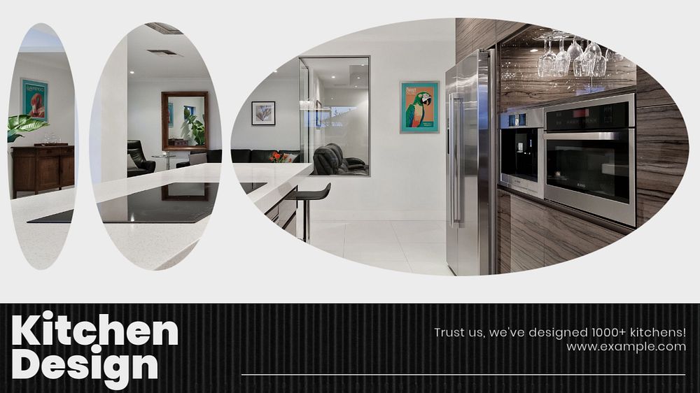 Kitchen design blog banner template, editable text