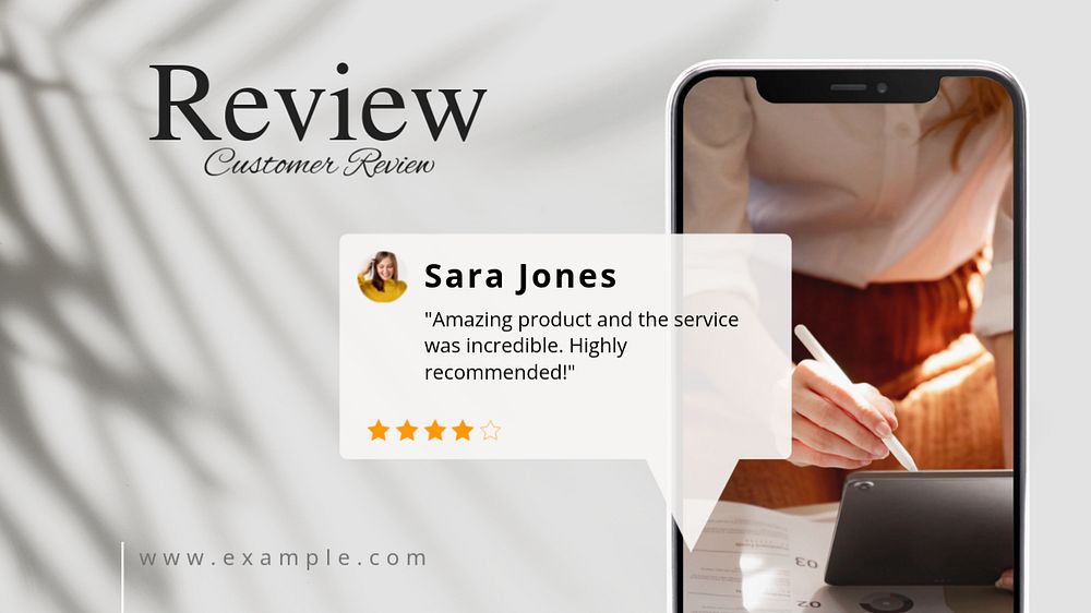 Customer review Facebook cover template, editable design