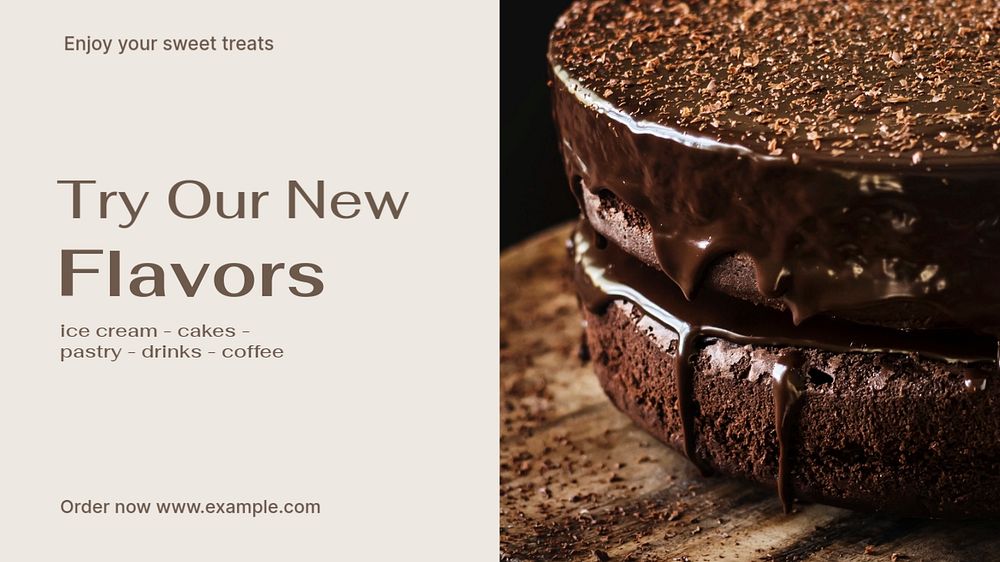 New flavors blog banner template, editable text