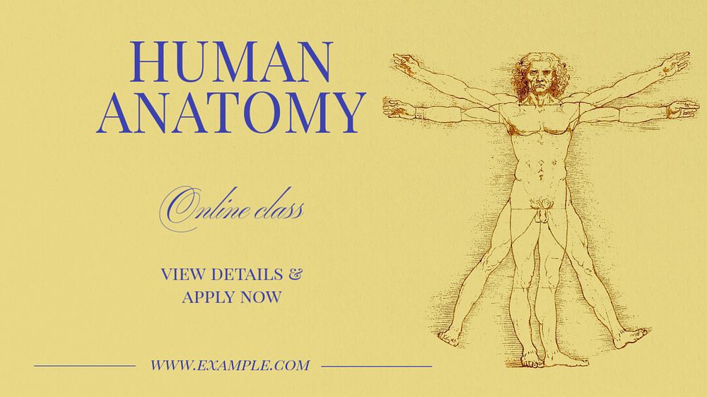 Human anatomy  blog banner template, editable text