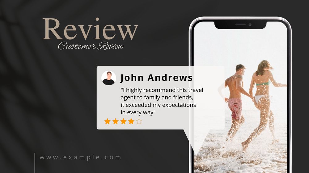 Customer review Facebook cover template, editable design