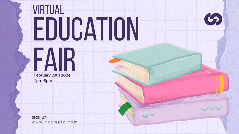 Education fair  blog banner template, editable text