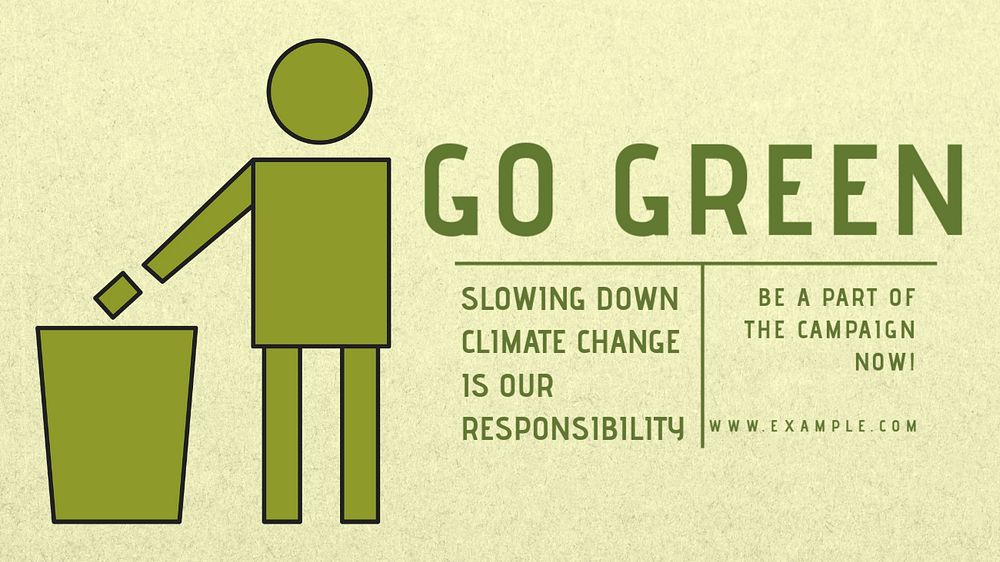 Go green  blog banner template, editable text