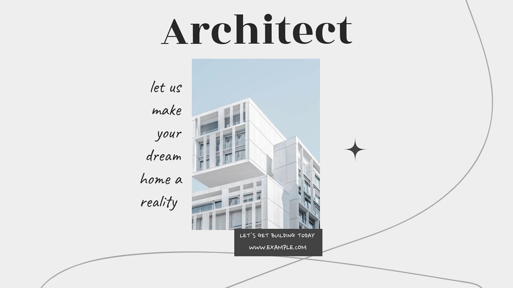 Architect service    blog banner template, editable text