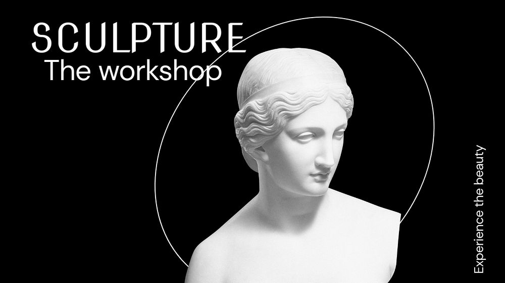 Sculpture workshop blog banner template, editable text