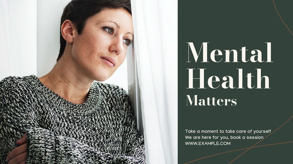 Mental health blog banner template, editable text