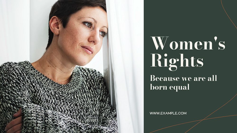 Women's rights blog banner template, editable text