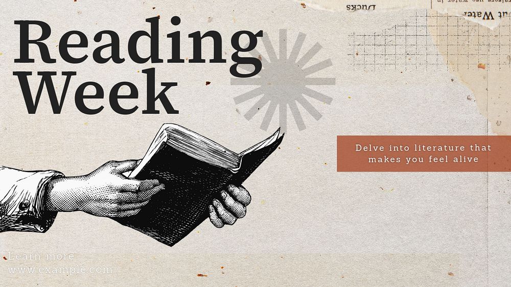 Reading week  blog banner template, editable text