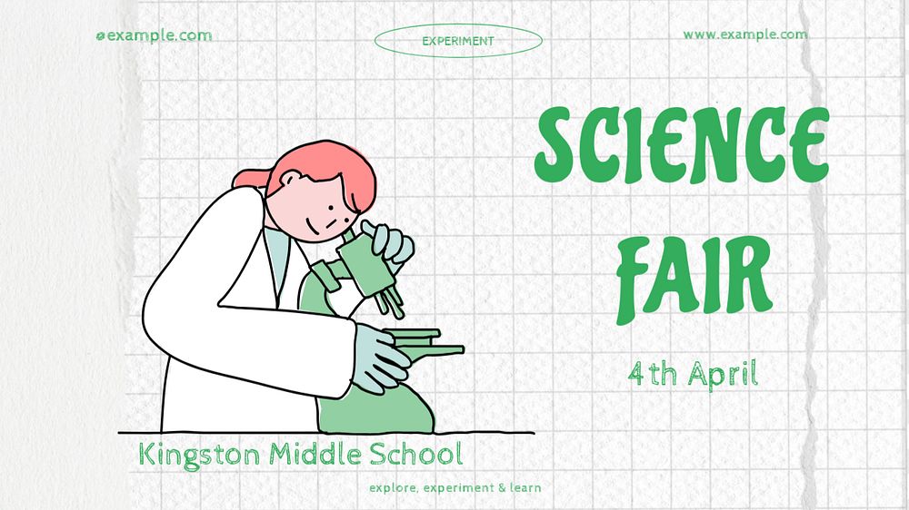 Science fair blog banner template, editable text