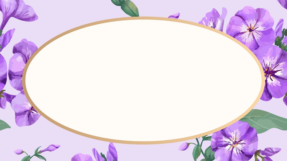 Watercolor xx oval frame, editable flower design