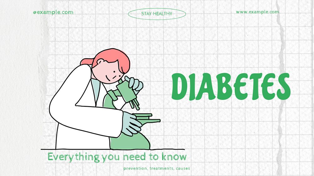 Diabetes blog banner template, editable text