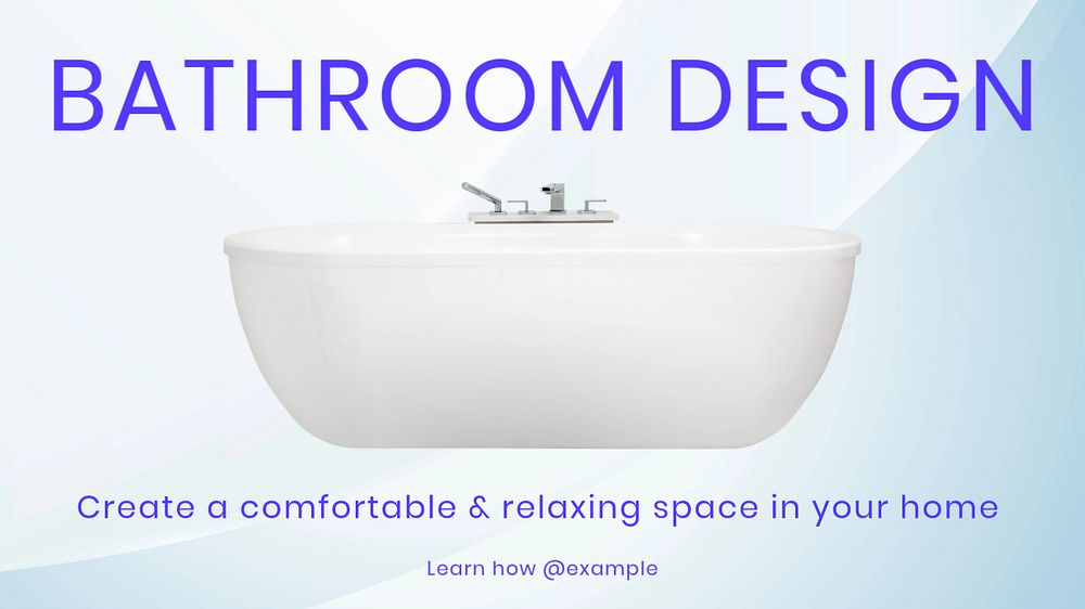 Bathroom design blog banner template, editable text