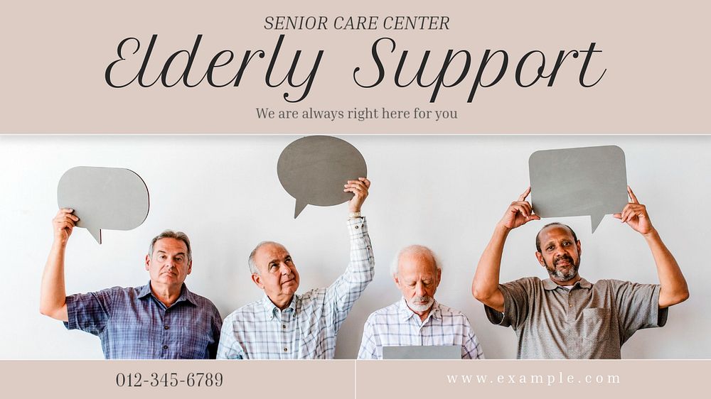 Senior support blog banner template, editable text