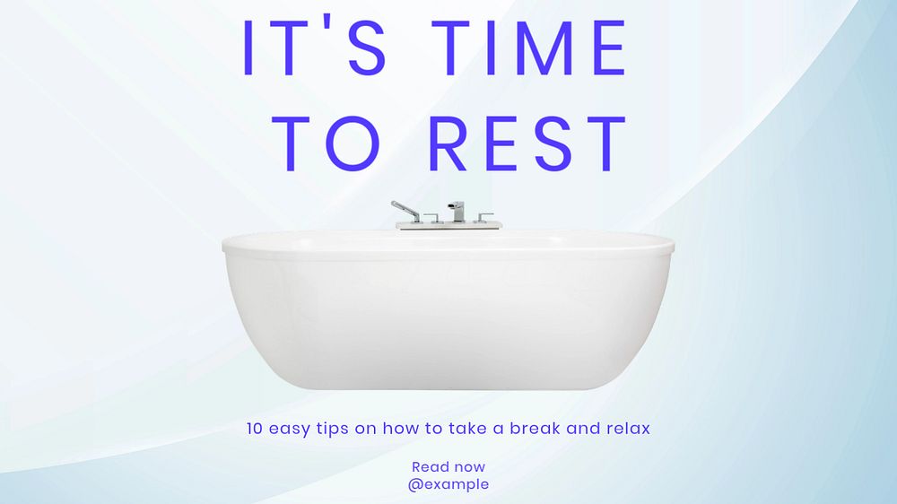 Rest & relax  blog banner template, editable text