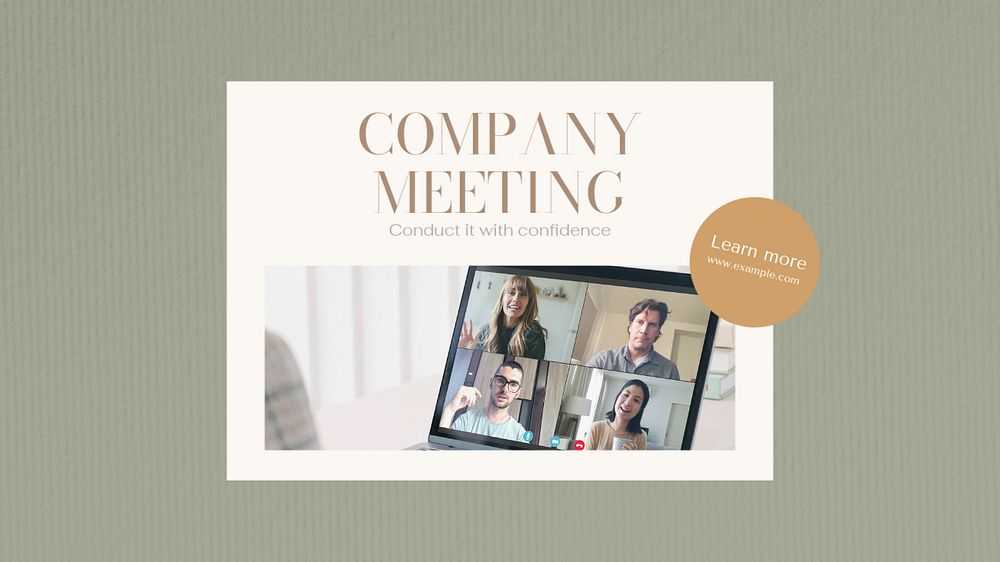 Company meeting blog banner template, editable text