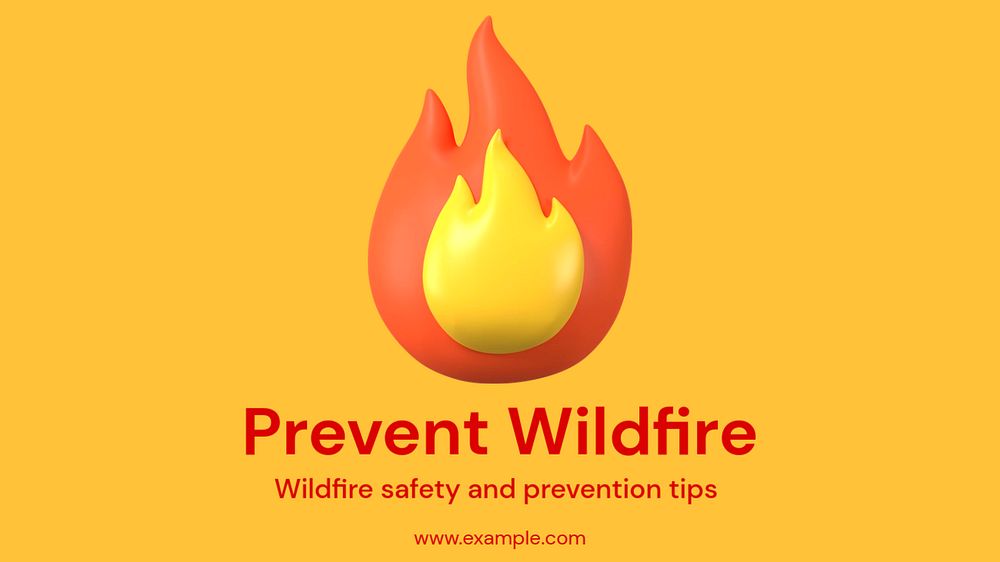 Prevent wildfire  blog banner template, editable text