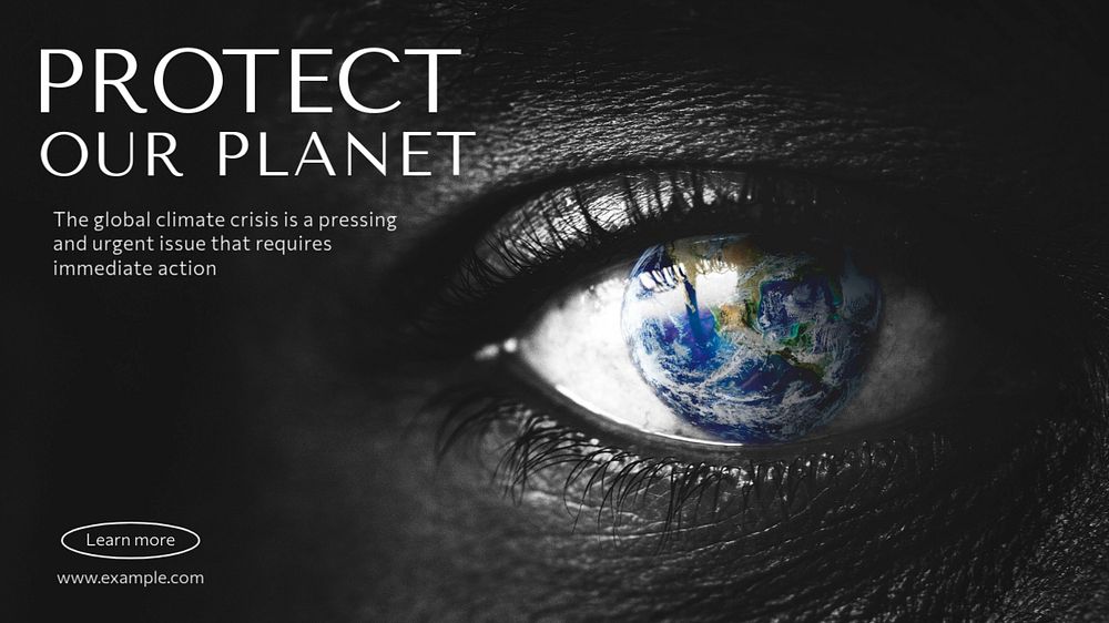 Protect our planet blog banner template, editable text