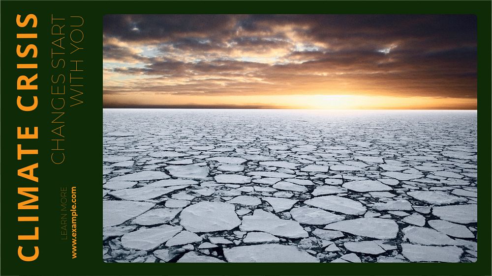 Climate crisis blog banner template, editable text