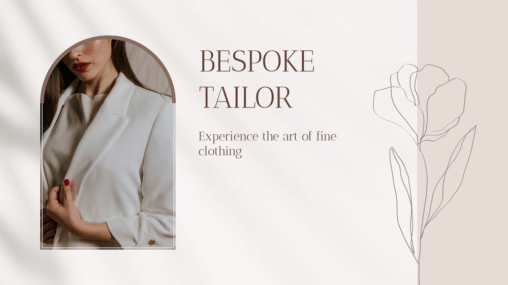 Bespoke tailor & clothing blog banner template, editable text