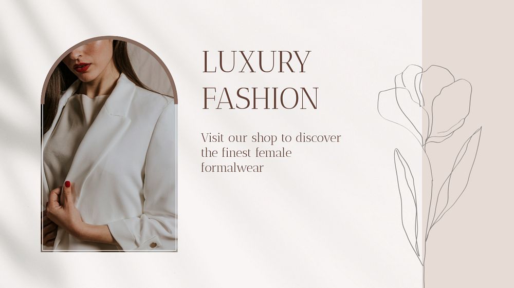 Luxury fashion blog banner template, editable text