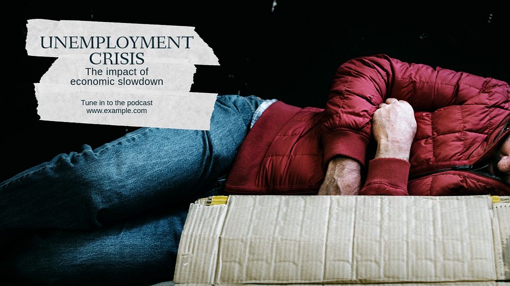 Unemployment crisis blog banner template, editable text