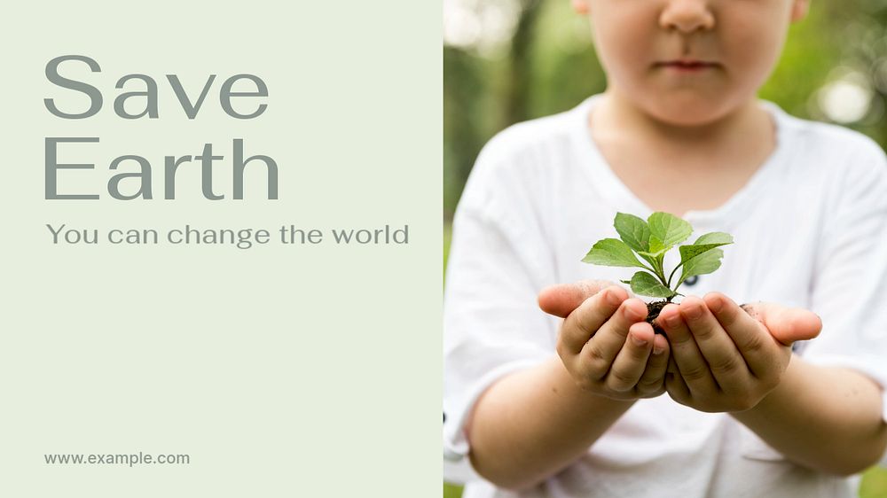 Save earth blog banner template, editable text