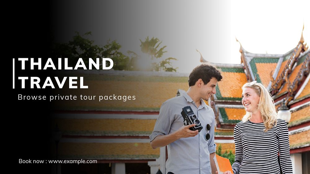 Thailand travel blog banner template, editable text