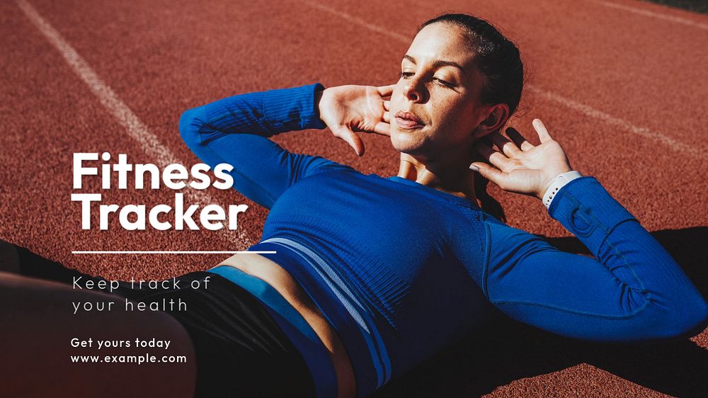 Fitness tracker blog banner template, editable text