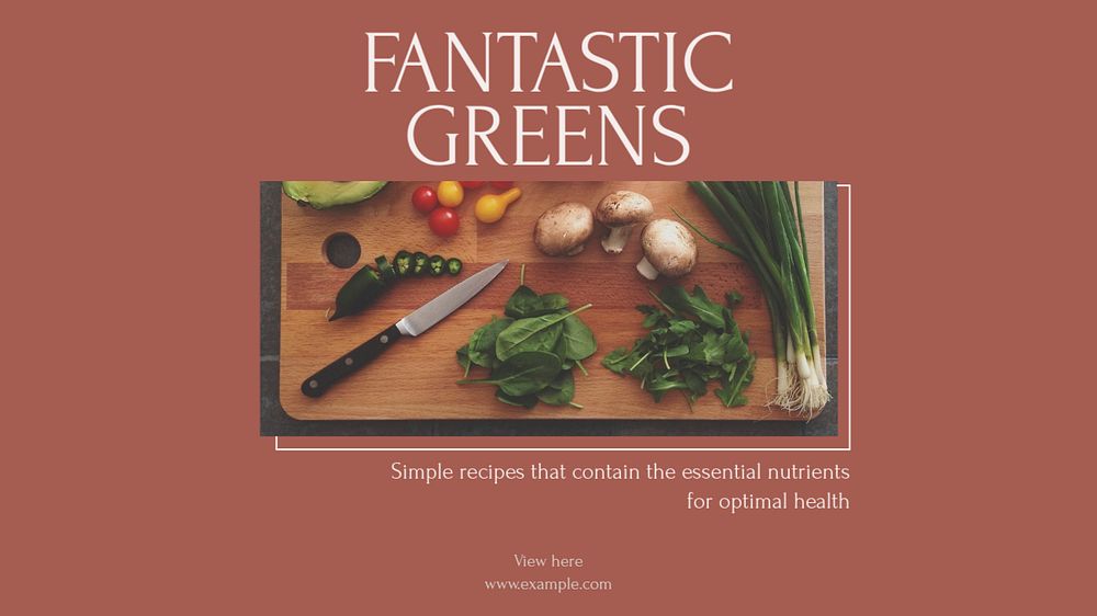 Green vegetables blog banner template, editable text