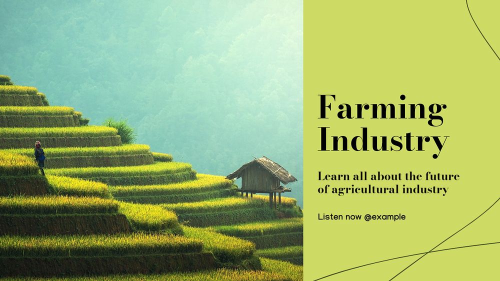 Farming industry blog banner template, editable text