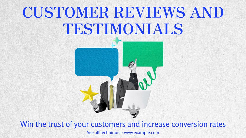 Customer reviews  blog banner template, editable text