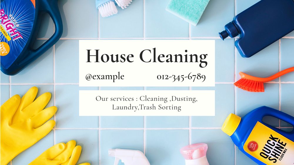 Cleaning service blog banner template, editable text