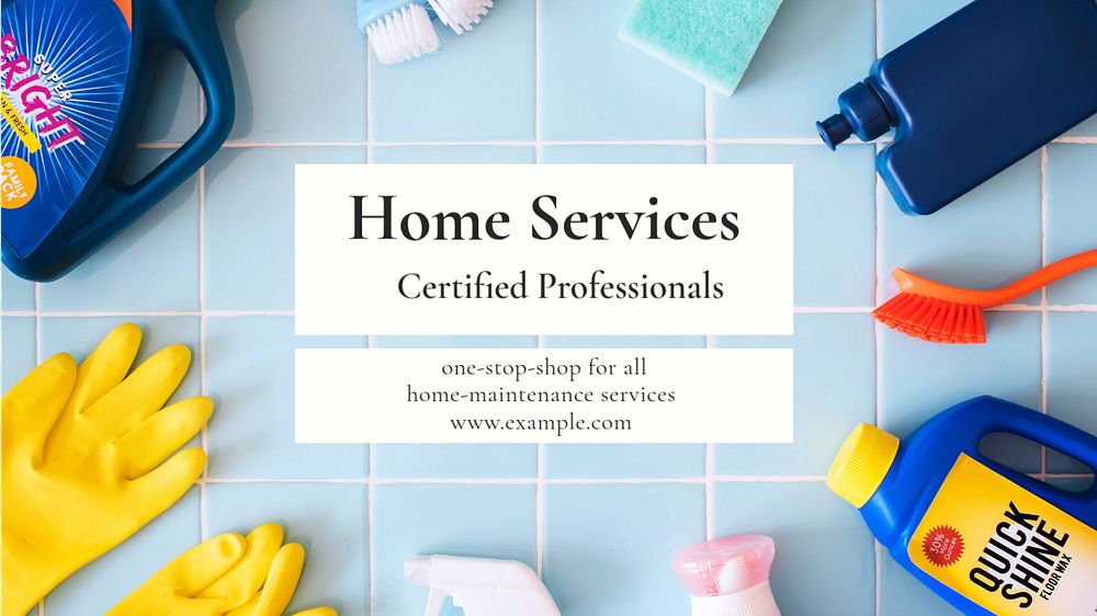 Home services blog banner template, editable text